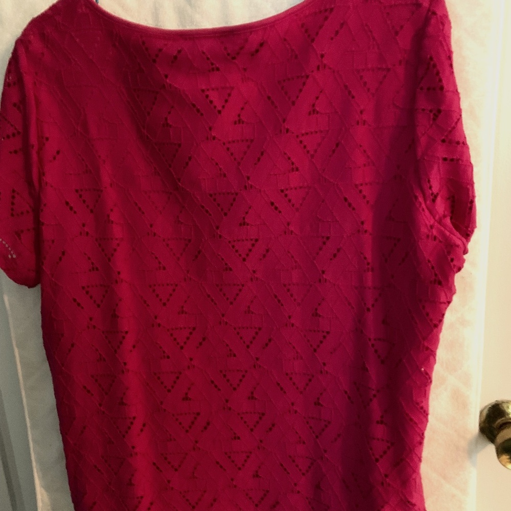 Marc New York women's eyelet nylon pink top with lining XL